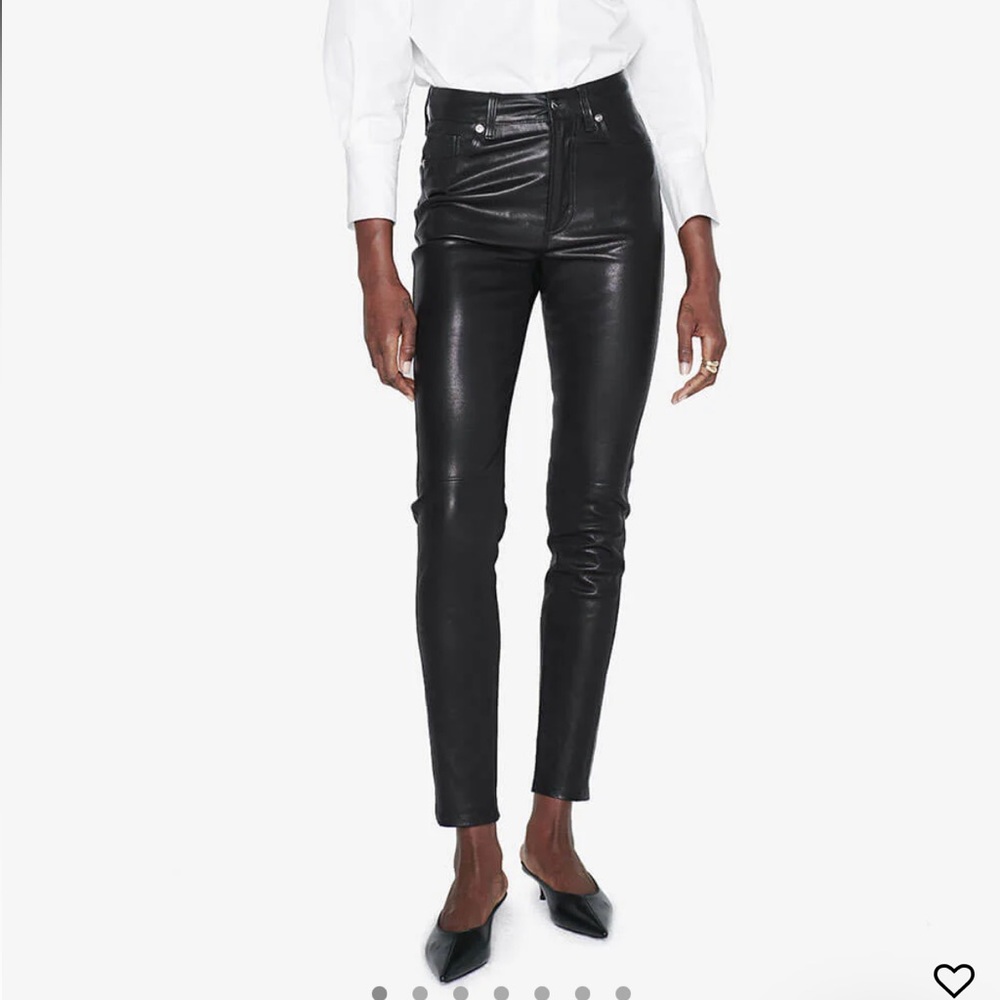 Anine Bing Jagger black leather pants, NWT size 32 (US 0/2)
